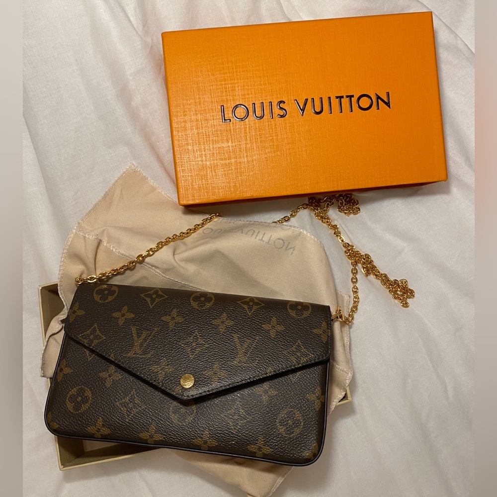 Brown Luis Vutton Chain Strap Bag